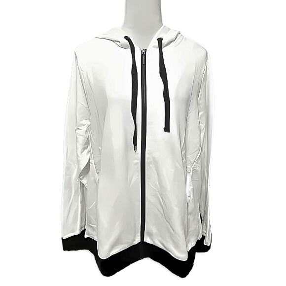 Societie Plus Hoodie Jacket Lightweight Full Front Zip-Up Closure White 18 NWOT - Picture 3 of 11